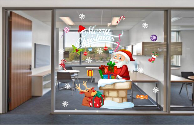5 Mẫu Dán Noel Cửa Kính Đẹp