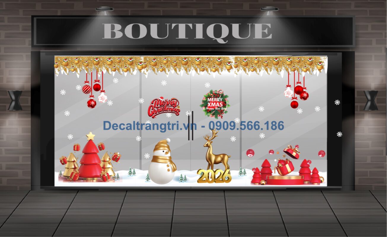 Decal trang trí Giáng sinh cửa kính