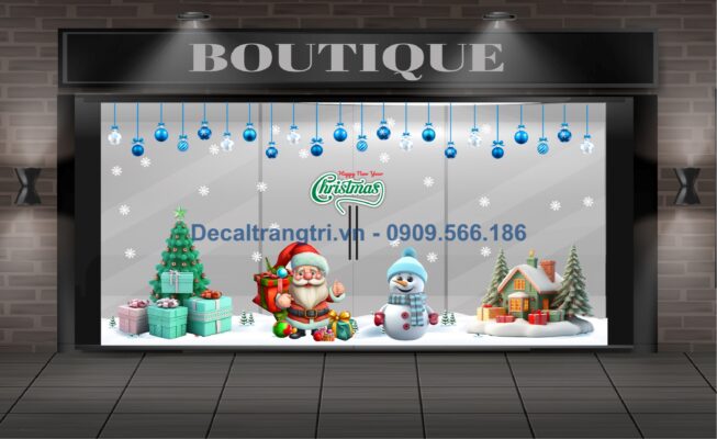 Trang trí noel trung tâm anh ngữ mẫu decal