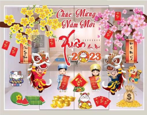 Decal Trang Trí Tết Sảnh Chung Cư – Giải Pháp Độc Đáo Cho Không Gian Mừng Xuân