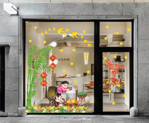 Decal Dán Kính Trang Trí Tết Quận 3 - Giải Pháp Decor Tết Độc Đáo
