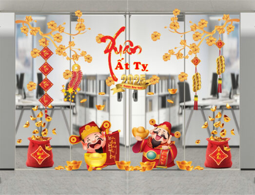 Mẫu Decal Tết Đẹp, Dễ Dán Quận 4 – Tạo Không Gian Đón Tết Rực Rỡ