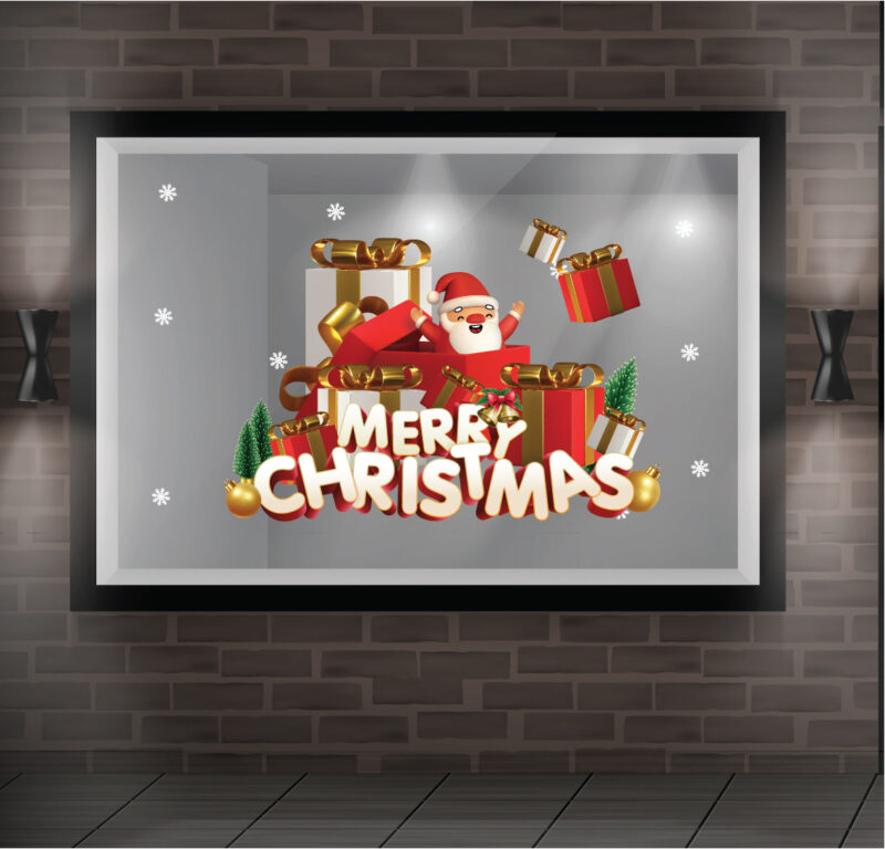 Trang trí noel dán kính Trang trí noel dán kính
