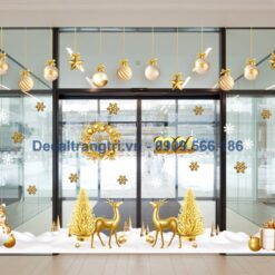 Decal trang trí noel ngân hàng mẫu 028