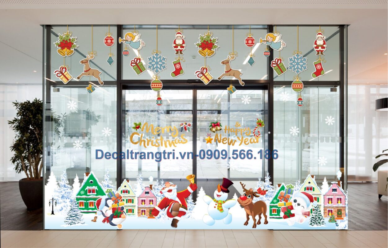 Trang trí noel trường mầm non mẫu decal 020