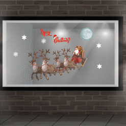 Decal trang trí noel xe tuần lộc 09