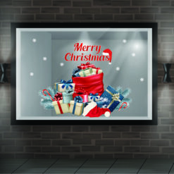Decal trang trí noel hộp quà
