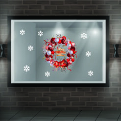 Decal trang trí noel vòng nguyệt quế 03