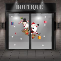 Decal trang trí noel gấu tuyết