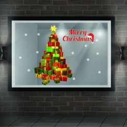 Decal trang trí noel hộp quà