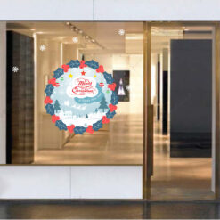 Decal trang trí noel vòng nguyệt quế