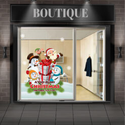 Decal trang trí noel ông già vs người tuyết