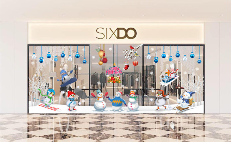 Decal trang trí noel dán kính trung trâm thương mại Decal trang trí noel dán kính trung trâm thương mại