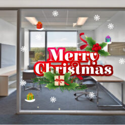 Decal trang trí noel chữ vs hộp quà