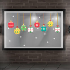 Decal trang trí noel trái châu 08