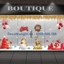 Decal trang trí Giáng sinh cửa kính