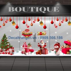 Decal trang trí noel 2026 cửa kính