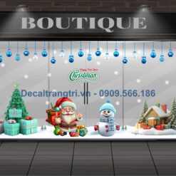 Decal trang trí noel cửa kính tại hcm