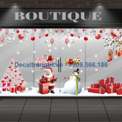 Decal trang trí noel sảnh chung cư