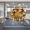 Vòng nguyệt quế noel decal dán kính