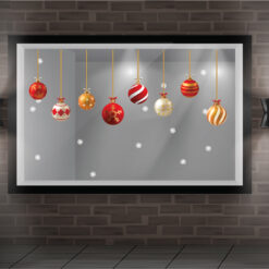 Decal trang trí noel trái châu 06